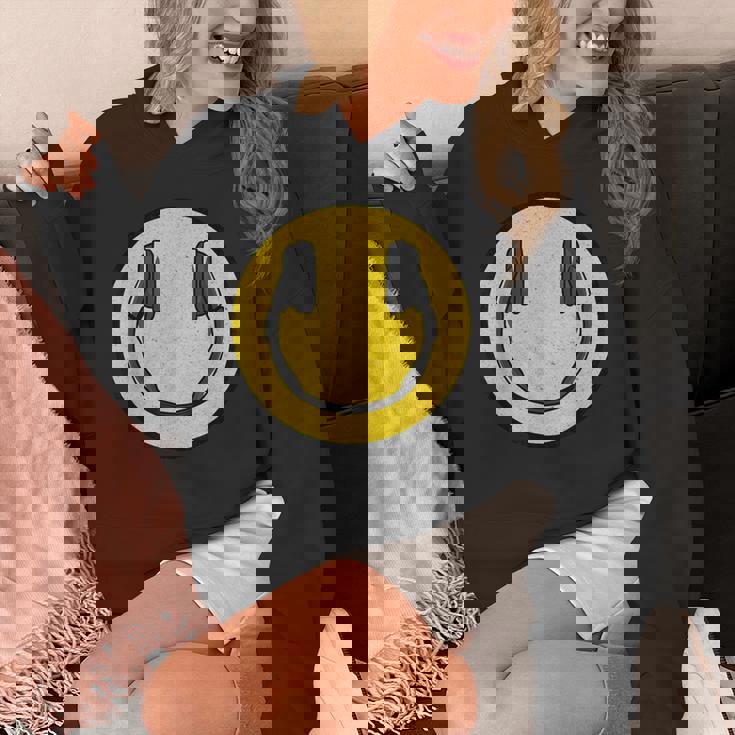 Love The 90年代レトロビンテージヘッドホン スマイルグランジミュージックdj パーカー