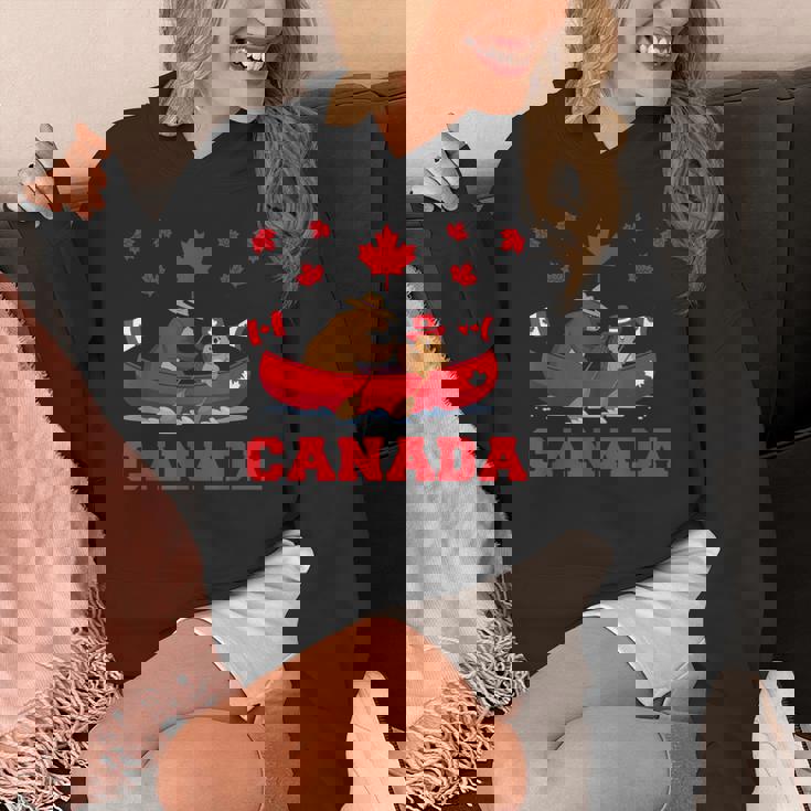 I Love Canada Cool Canada Bear & Chipmunk Cartoon Graphic パーカー