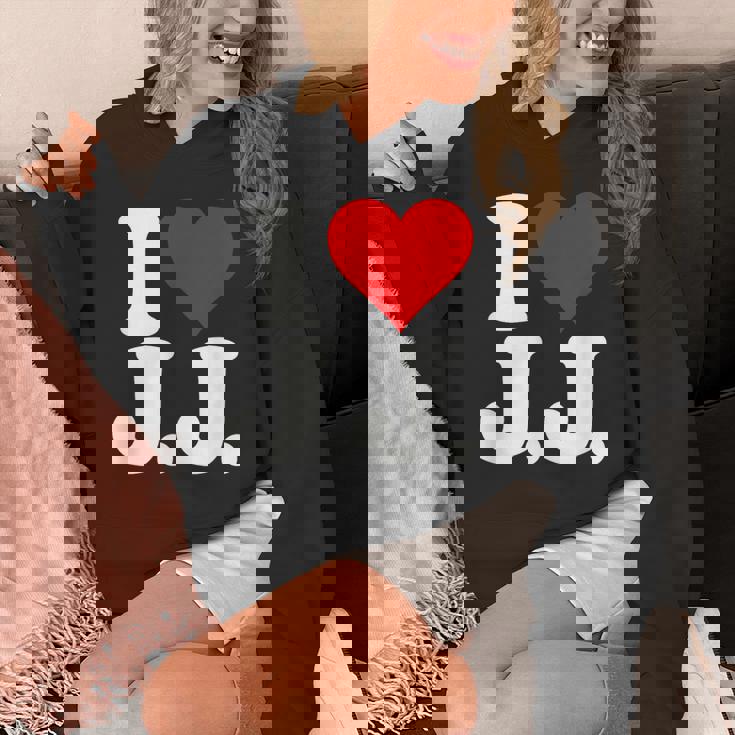 I Love Heart JJ Jj J J イニシャル パーカー