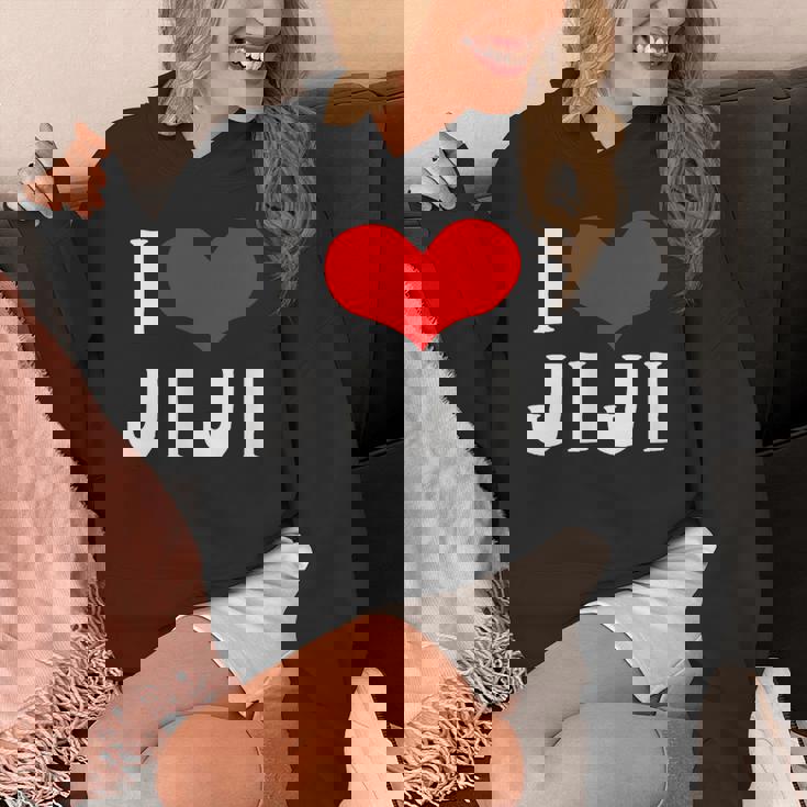 I Love Jiji 愛 ハート じーじ じいじ おじいさん 父の日 家族 家族写真 記念写真 おもしろ かわいい パーカー