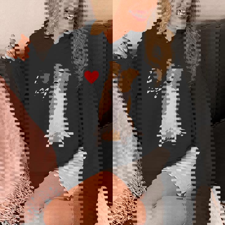 I Love My & Red Merle ボーダーコリー ドッグラバー。 パーカー