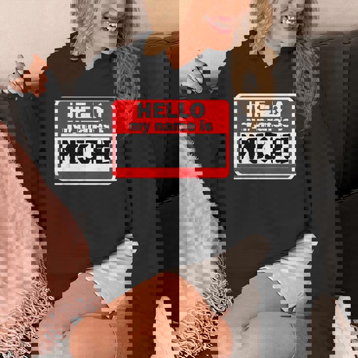 Meche Hello Hi My Name Is ネームオン カスタム パーカー