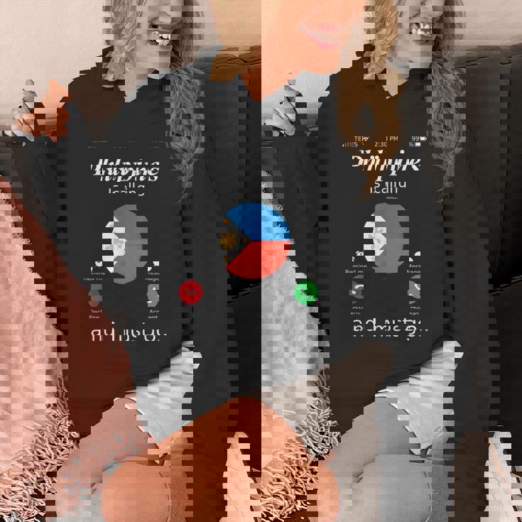 Philippines Is Calling And I Must Go フィリピン国旗シャツ パーカー