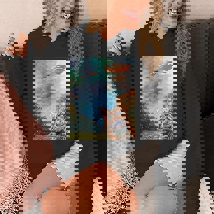 Ufo付き猫セルフィー パーカー