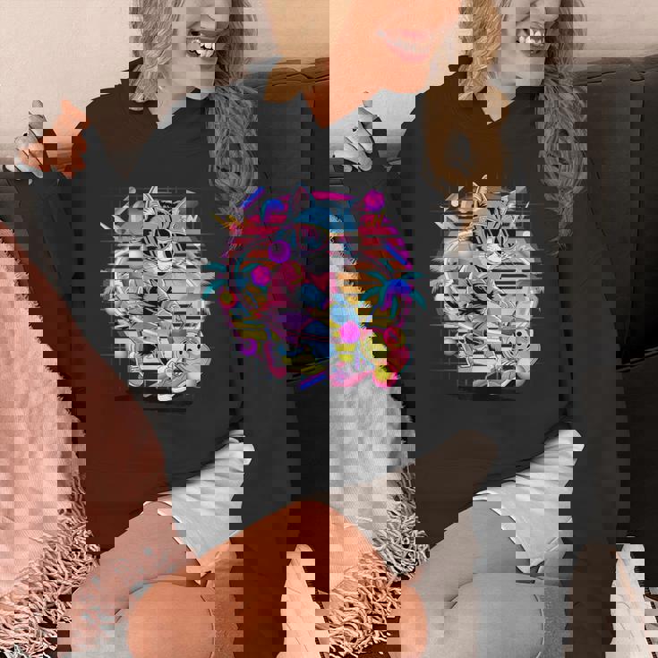 Vaporwave 猫 ピックルボール プレーヤー 80年代 レトロ 美学 パーカー