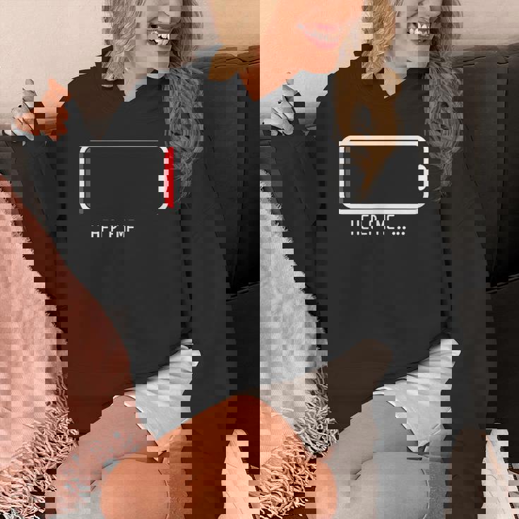 「 Help Me バッテリー 電池切れ」おもしろ 筆文字！服 面白い文字入り パーカー