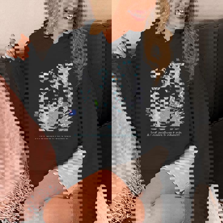 みんなの地球 アニマル キリン カンガルー カピバラ クアッカワラビー ワオキツネザル ハリネズミ メンズ レディース パーカー