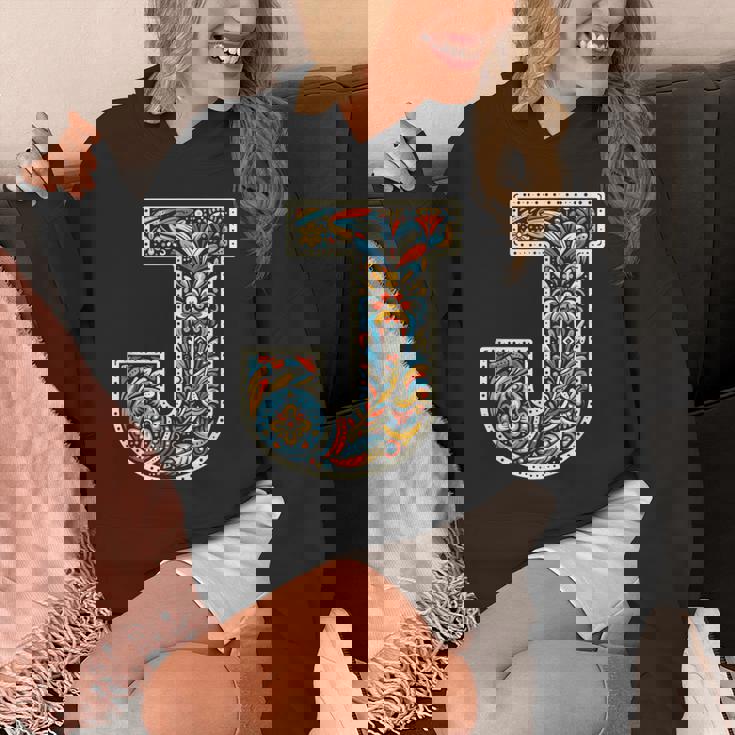 イニシャル 名前 文字 J アルファベット 民芸風 パーカー