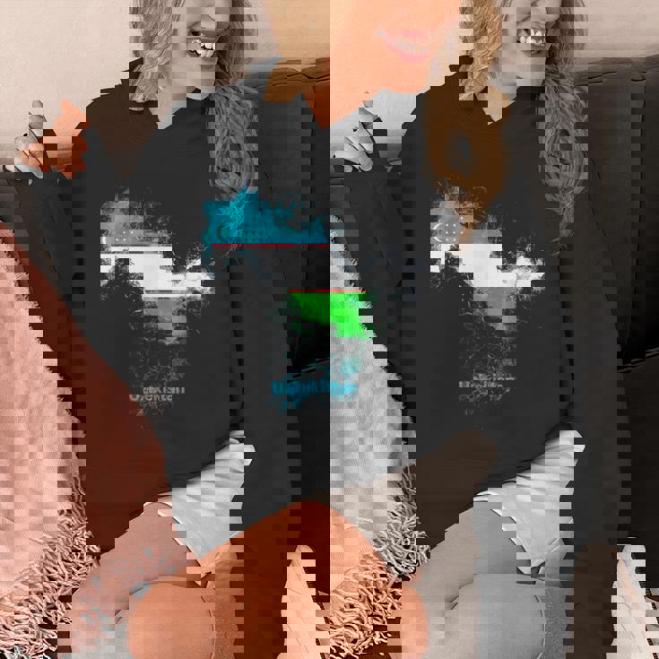 ウズベキスタン 国旗 地図 ウズベク ウズベキスタン パーカー