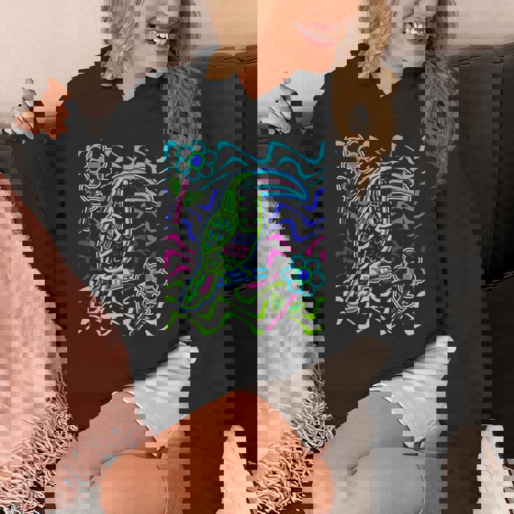 オオハシの鳥 アラカリ オオハシ オオハシ モラ アート パナマ・クナ族作 パーカー