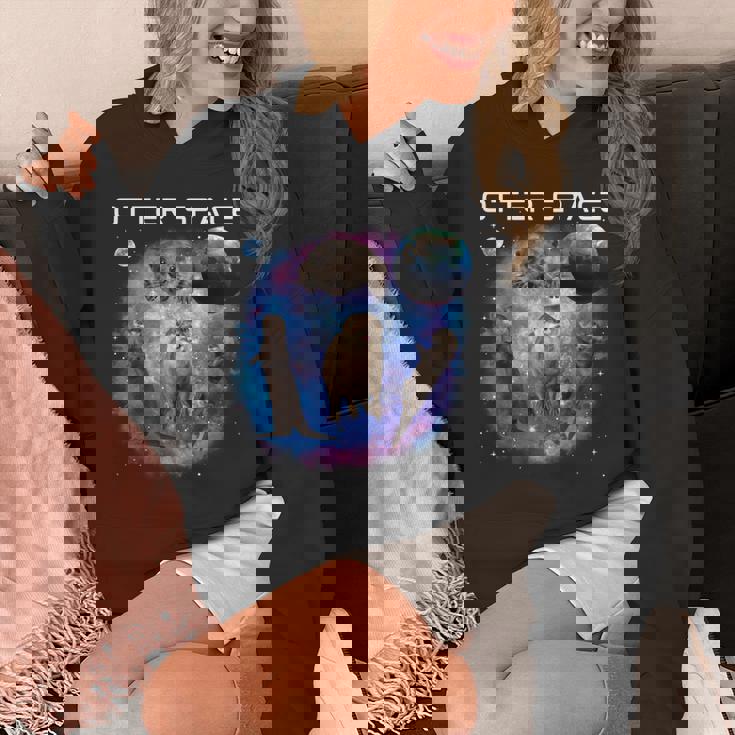 カワウソ宇宙 面白いカワウソ 宇宙カワウソ 長袖tシャツ パーカー