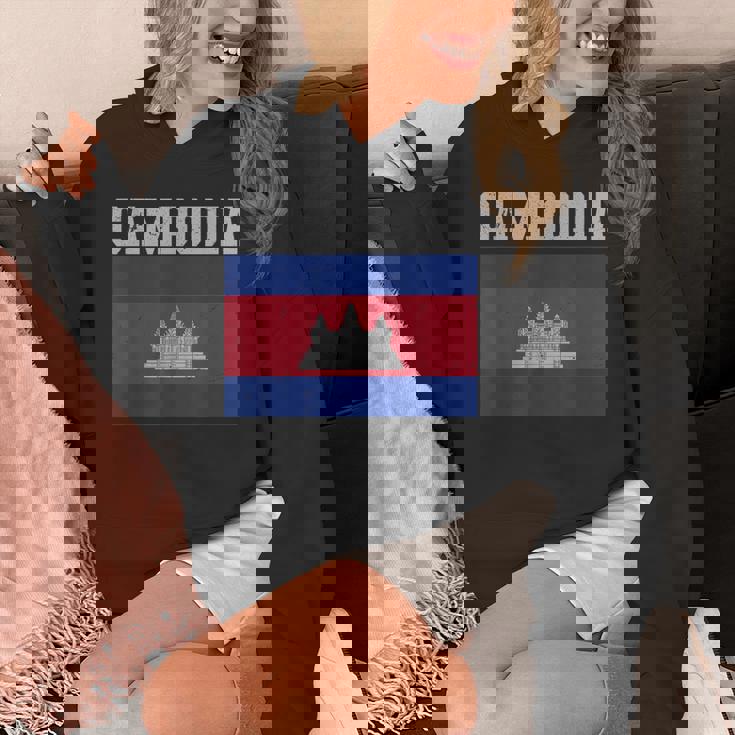 カンボジア-カンボジアの旗ヴィンテージスポーツデザインカンボジア パーカー