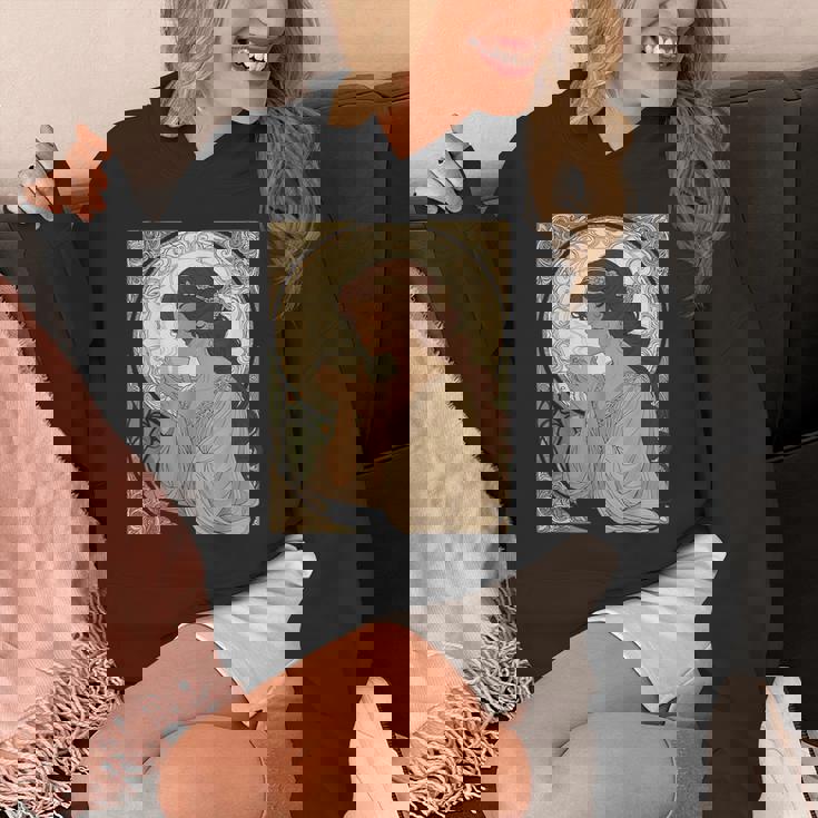 コーヒー好きのミュシャ風のアールヌーボー パーカー