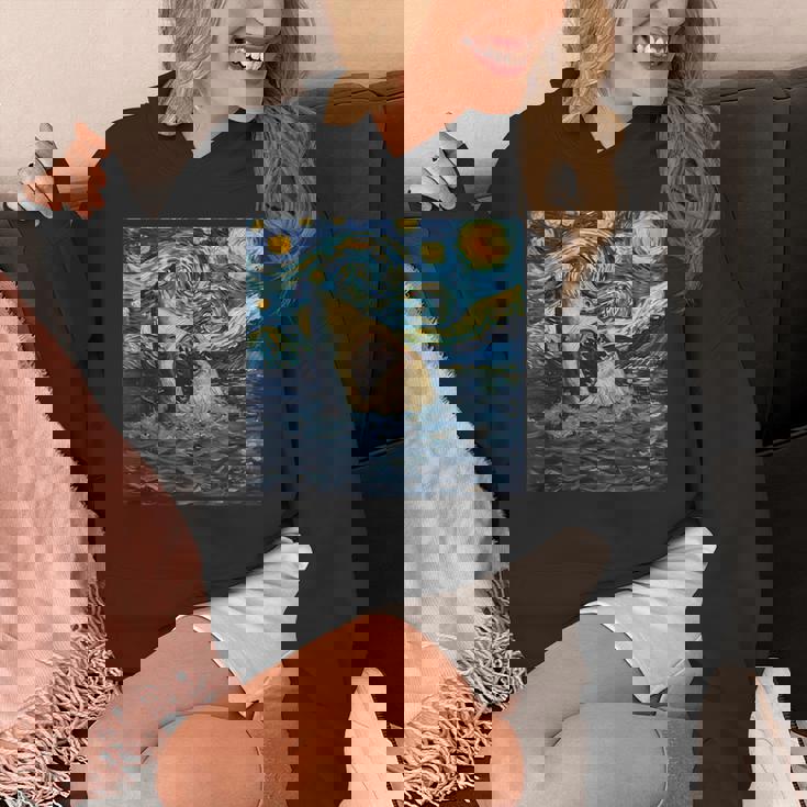 ゴッホ サメ 星月夜 ファニー レディース&メンズ パーカー