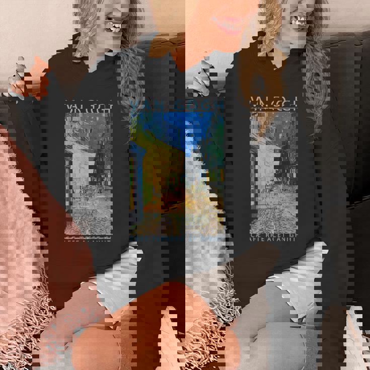 ゴッホ 面白いtシャツ アート 夜のカフェテラス 印象派 絵画 メンズ レディース 面白い 服 美術 油彩画 長袖tシャツ パーカー