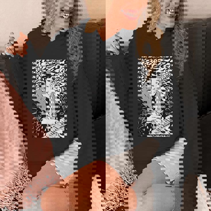 シンセサイザー テクノ 音楽 面白い サムライ シンセサイザー 長袖tシャツ パーカー