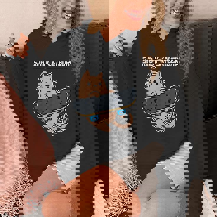 スケートボード猫sk8スケートボードで保存 パーカー