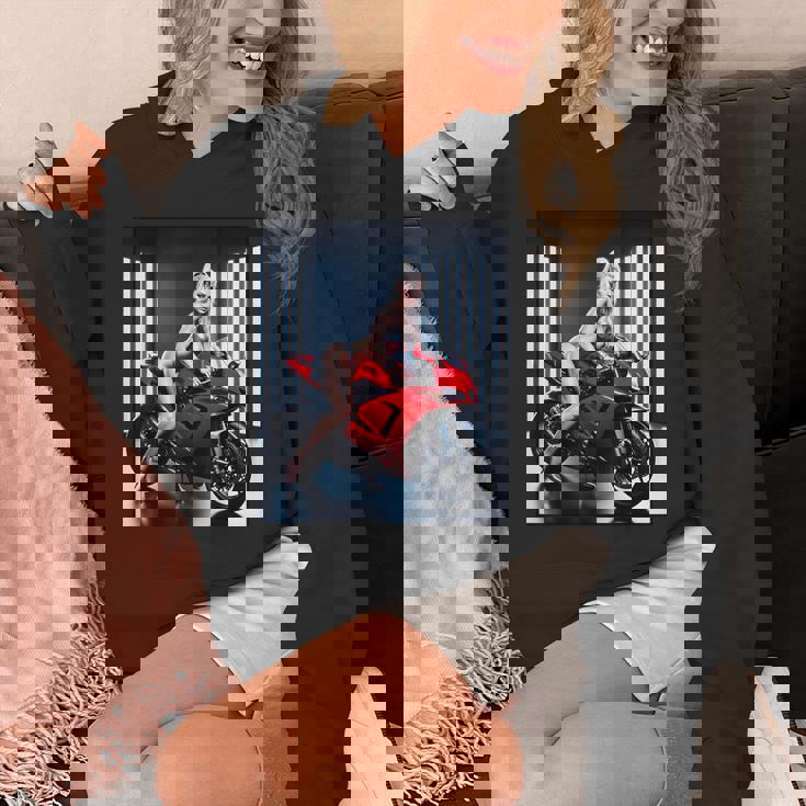 セクシーガールグラフィックtシャツ セクシーなブロンドガール&レッドストリートバイク パーカー