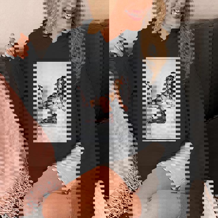 セクシーガールグラフィックtシャツ マスクのセクシーなファッションモデル パーカー