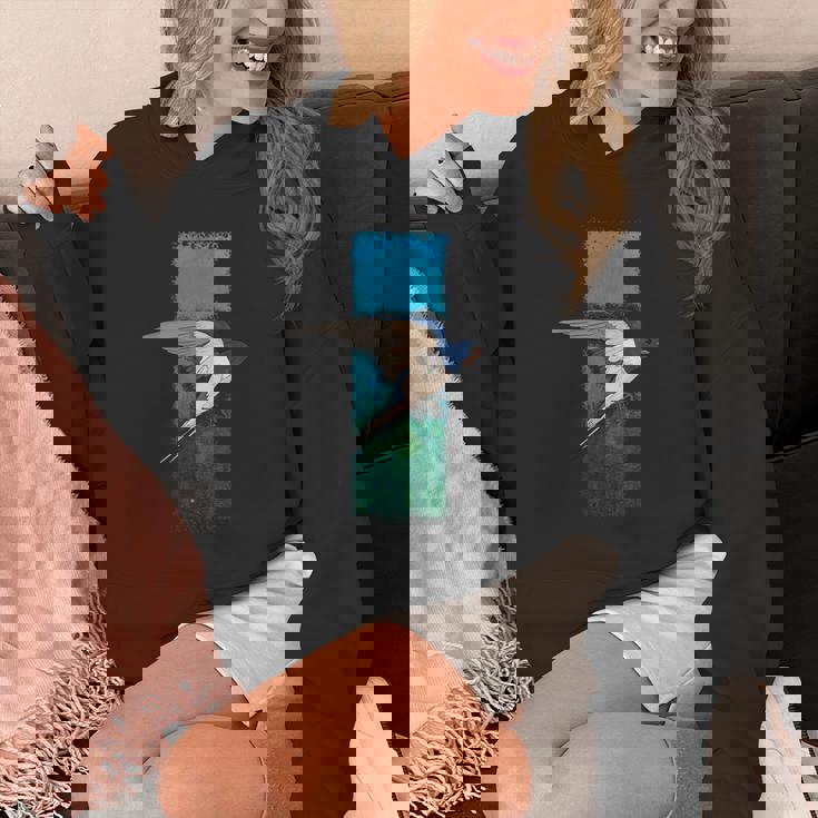 ツバメ鳥のグラフィック パーカー