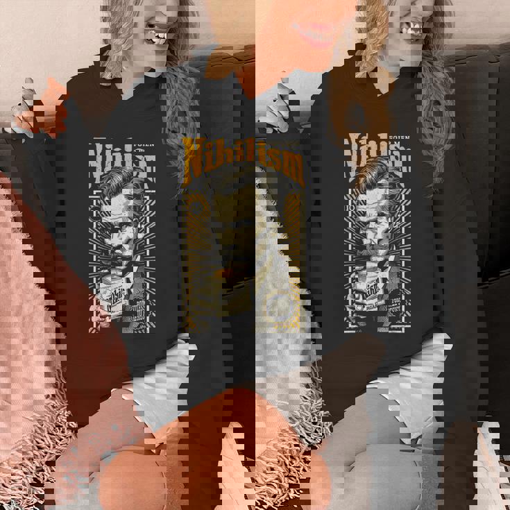 ニヒリズム 男性用 面白い ニーチェ哲学 ビンテージ広告 パーカー