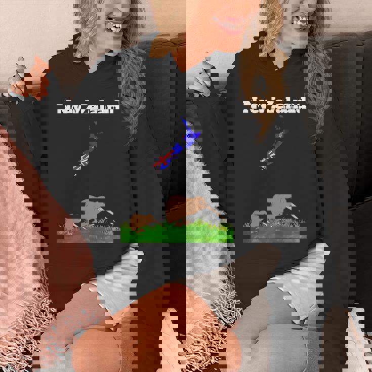 ニュージーランドのお土産キウイバードウォッチングニュージーランド地図 長袖tシャツ パーカー