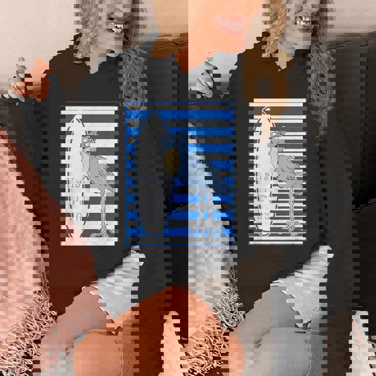 ハシビロコウさん 『サーフサイド・ボーダー』【どうぶつフレンズ】 サーファー／サーフボード 夏・面白 パーカー