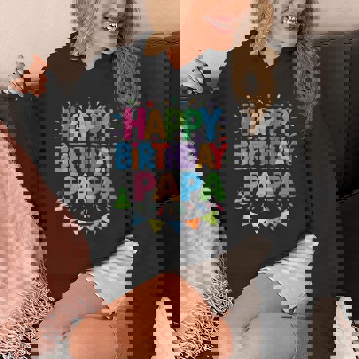 ハッピーバースデーパパはパパの誕生日 長袖tシャツ パーカー