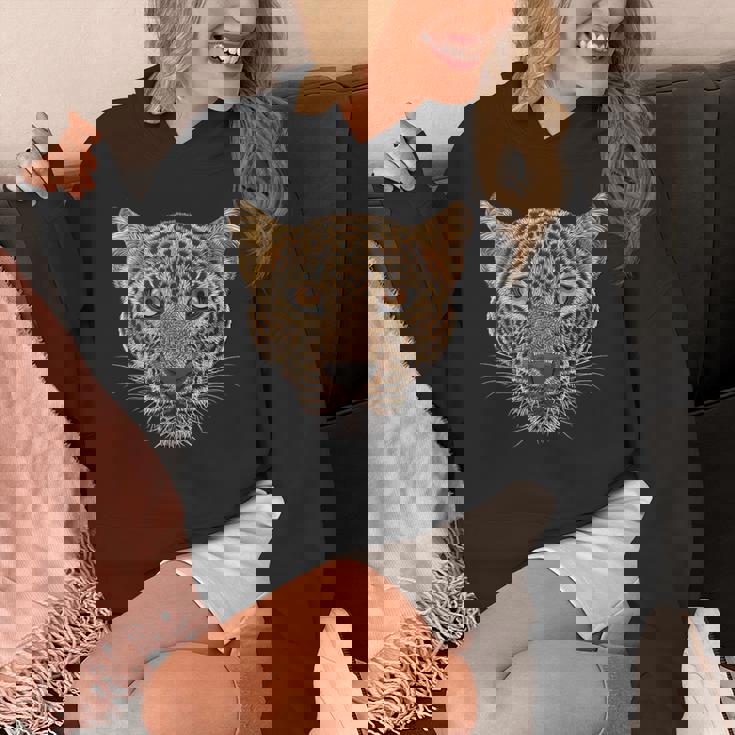 ヒョウの顔 大きな猫の頭 パンテラ パルダス 野生動物 キッズ パーカー