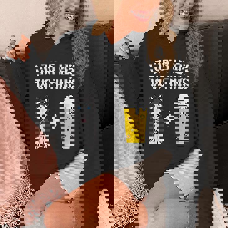 ビールシベリアン・ハスキー犬 パーカー