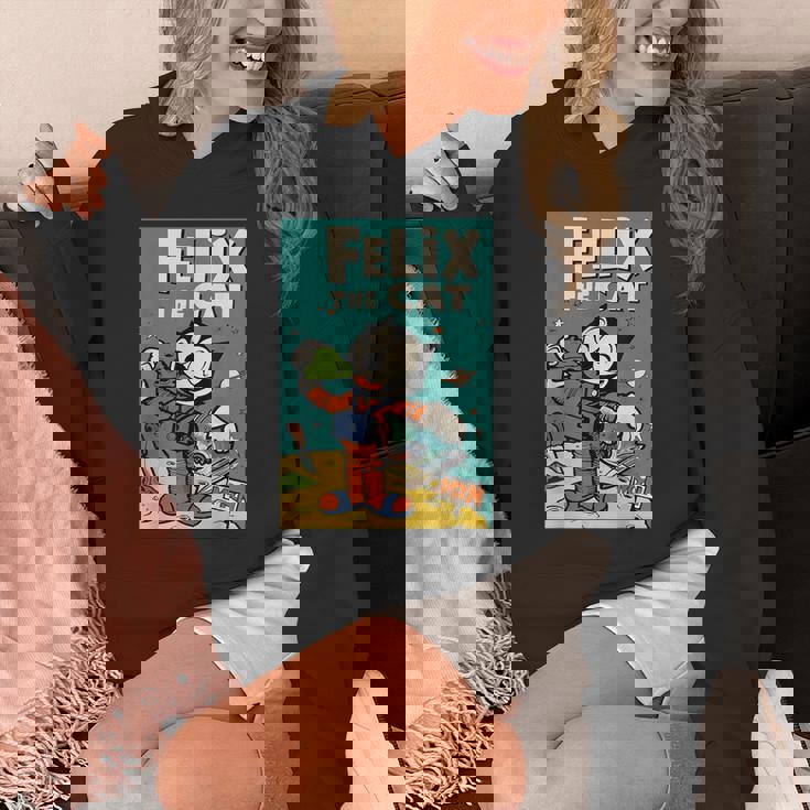 フェリックス・ザ・キャット・ムーン・ドリーマー レトロ1920年代天体アニメーション パーカー