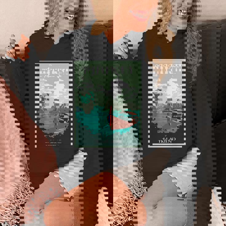 プーケット ロングテール ボート サムイ島 タイ 微笑みの国 バンコク お土産 旅行の贈り物 休暇 ビーチ パッタイ 長袖tシャツ パーカー