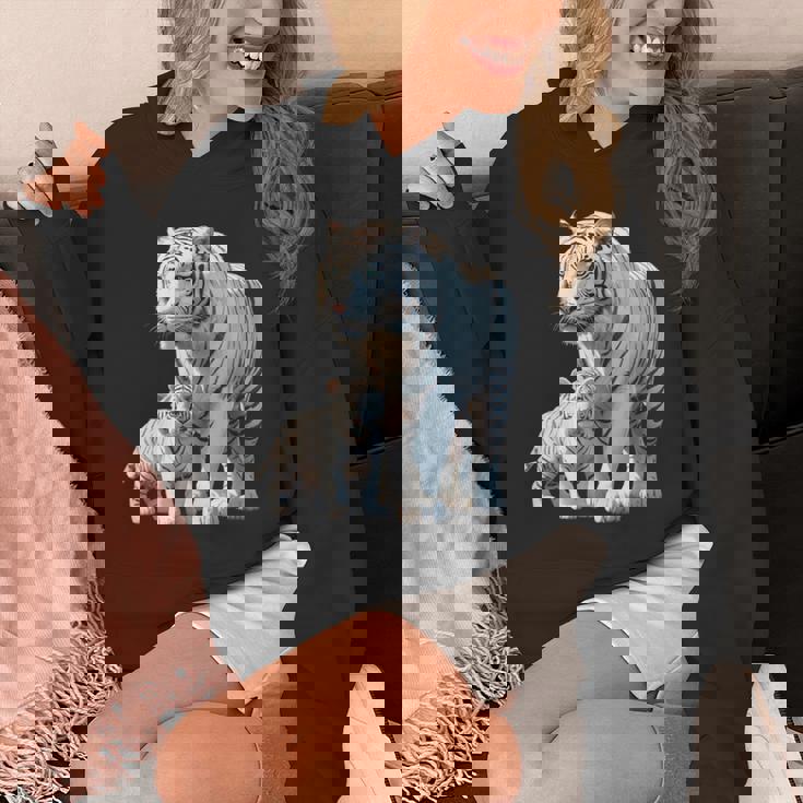 ホワイトタイガー、ネコの動物 パーカー