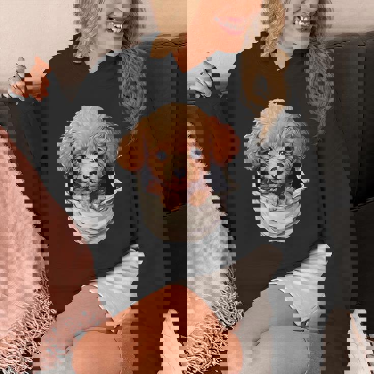 ポケットから覗く トイプードル 可愛い 犬 かわいい 子犬 犬好き 犬の飼い主 愛犬家 メンズ レディース キッズ パーカー