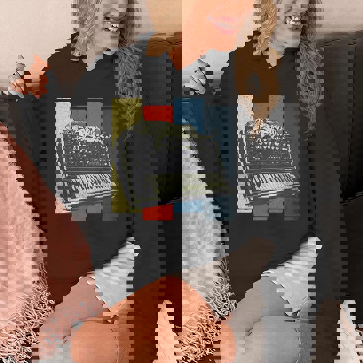 モジュラー シンセサイザー キーボード テクノ ビンテージ アナログ 猫 長袖tシャツ パーカー