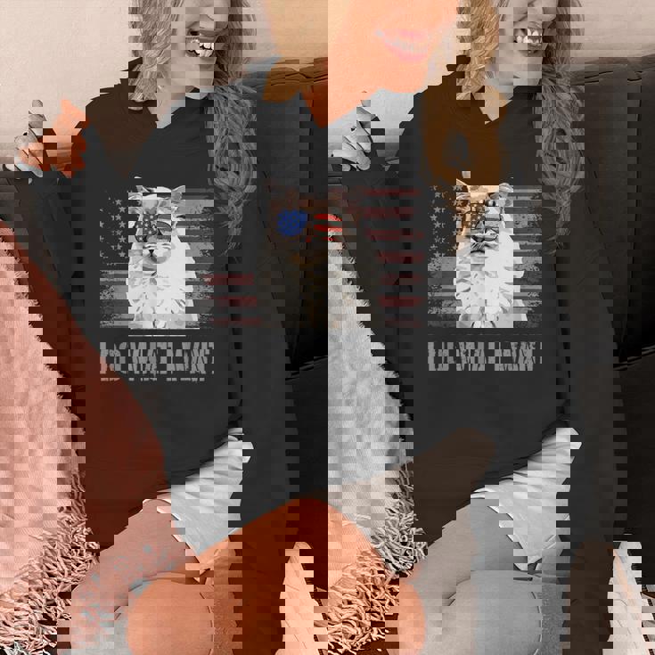 ラグドールキャット I Do What I Want Retro Usa おもしろ猫 パーカー