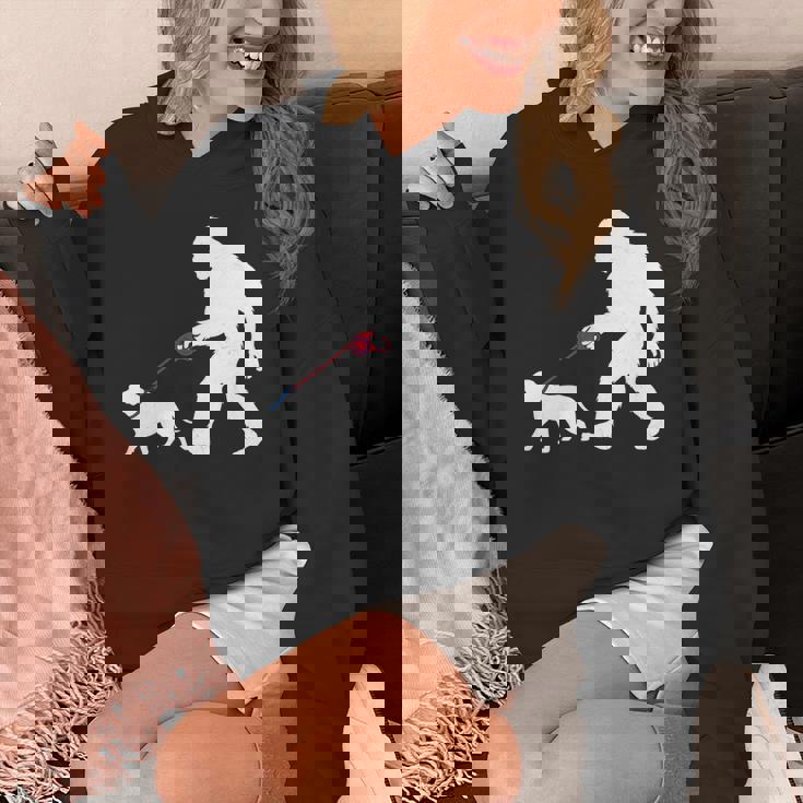 レトロ ビッグフット ウォーキング ブルマスティフ 犬 面白い サスカッチ 長袖tシャツ パーカー