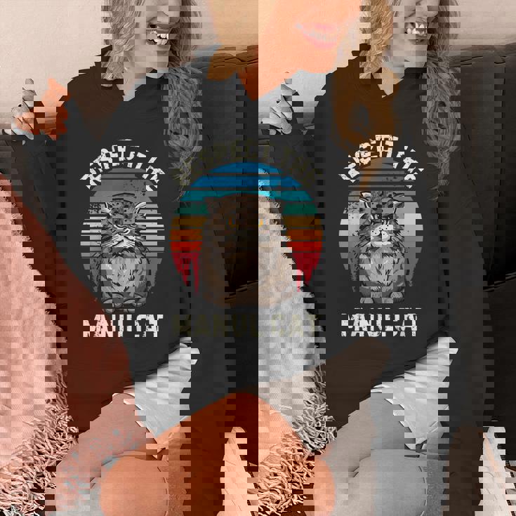 レトロ リスペクト マヌル 猫 ヴィンテージ グランジ マヌル 猫好き パーカー