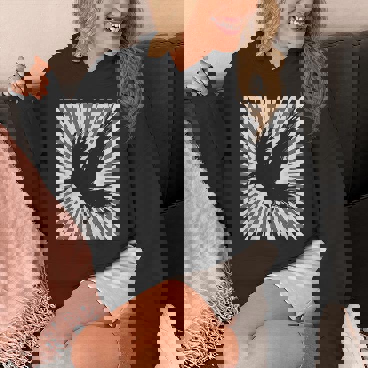 レトロなカラスの美学 日本の旭日旗 黒カラス パーカー