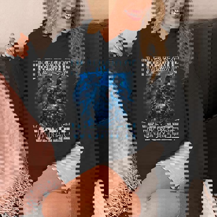 女が怖い狼アルファ・ウルフ・ミーム・クリンジ・ビアード パーカー