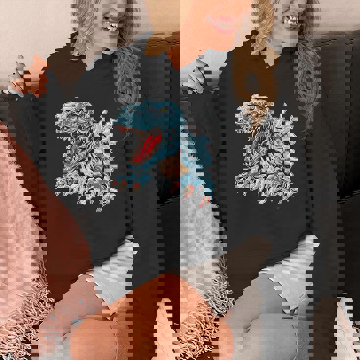 恐竜 おもしろ デフォルメ イラスト パーカー