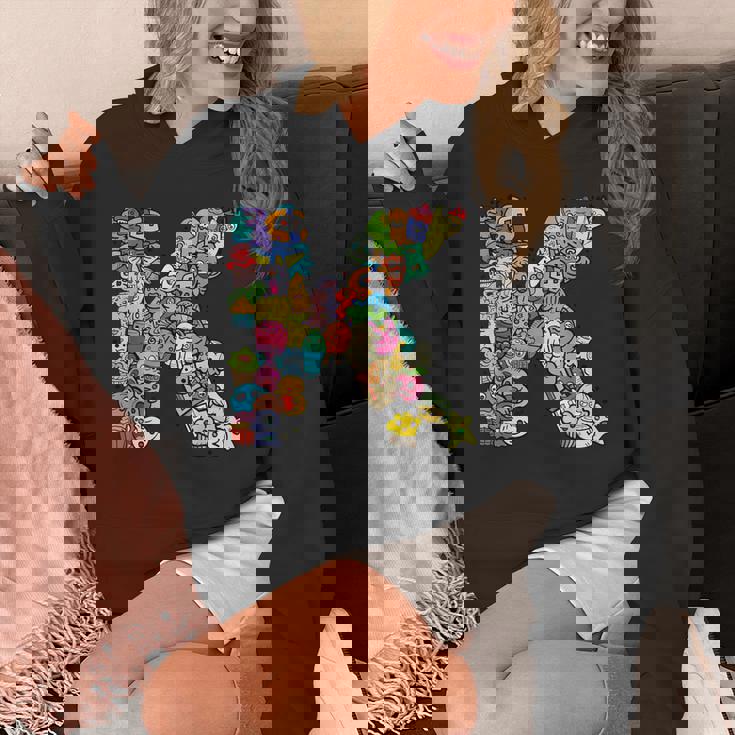 文字k Monsters アルファベットネーム イニシャル キュート モノグラム パーカー