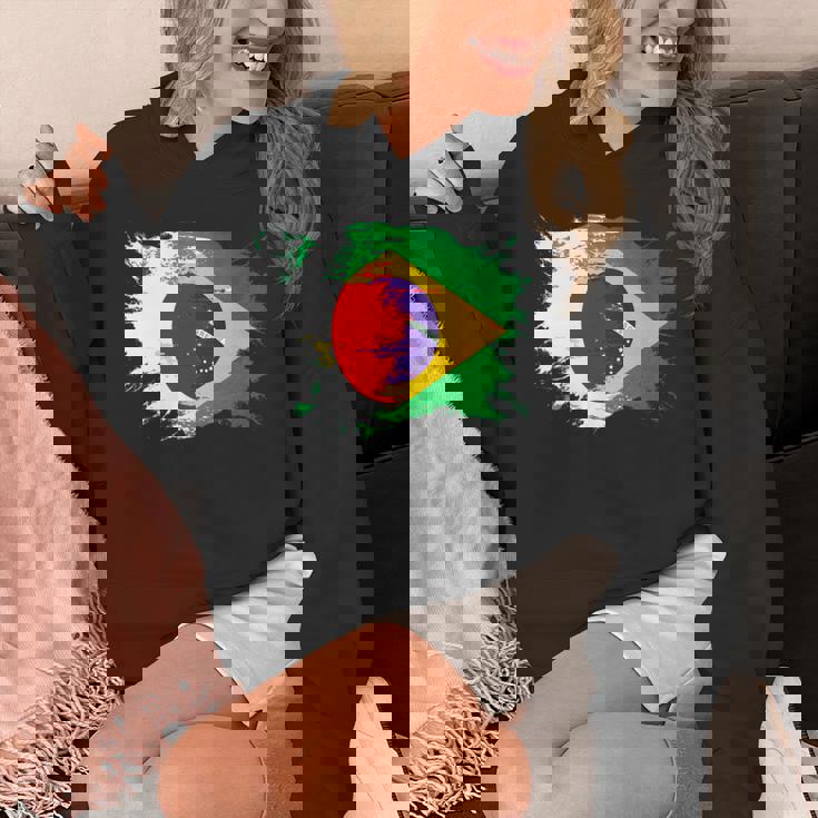 日本とブラジルのdnaヘリテージフラッグ 長袖tシャツ パーカー