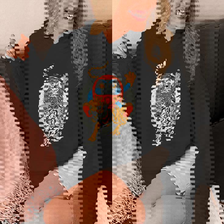 日本のトラ ラッキーだるま人形 日本の伝統 パーカー