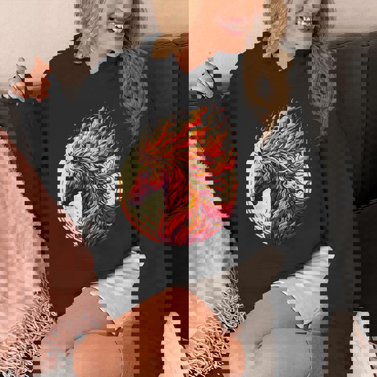 燃える 動物 馬 動物 クール 馬 火 炎 パーカー