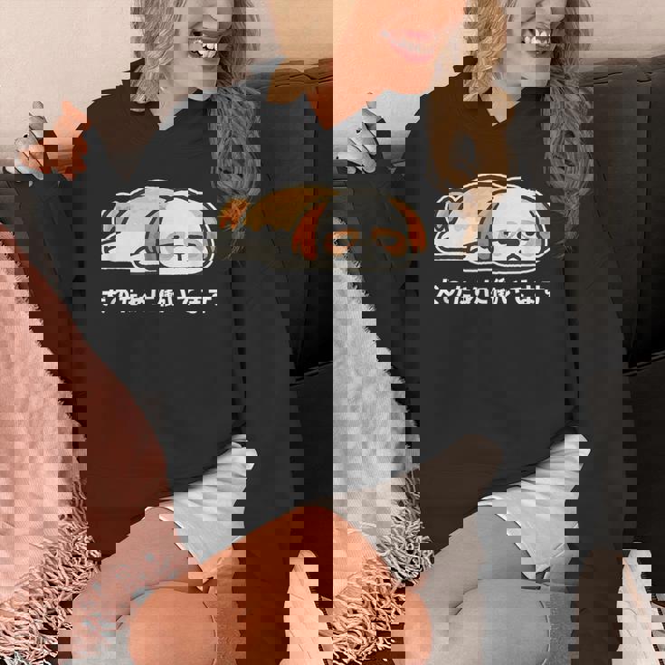 犬のために働いてます シーズー ゆるかわ犬イラスト パーカー