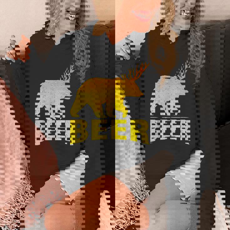 狩猟 ビール スピリット 動物 ティー ベア 鹿 ティー ビール クマ 鹿 パーカー