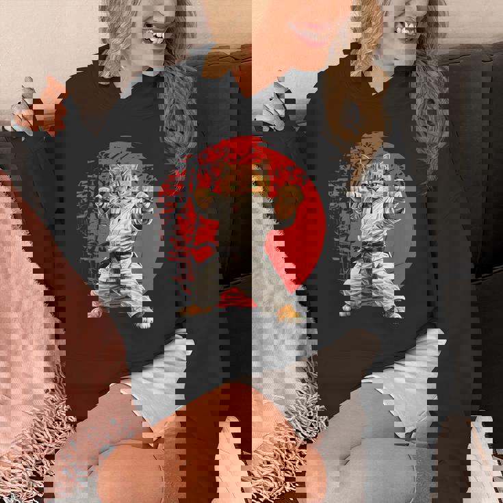 猫 空手 柔道 日本 日没 面白い 空手 猫 パーカー