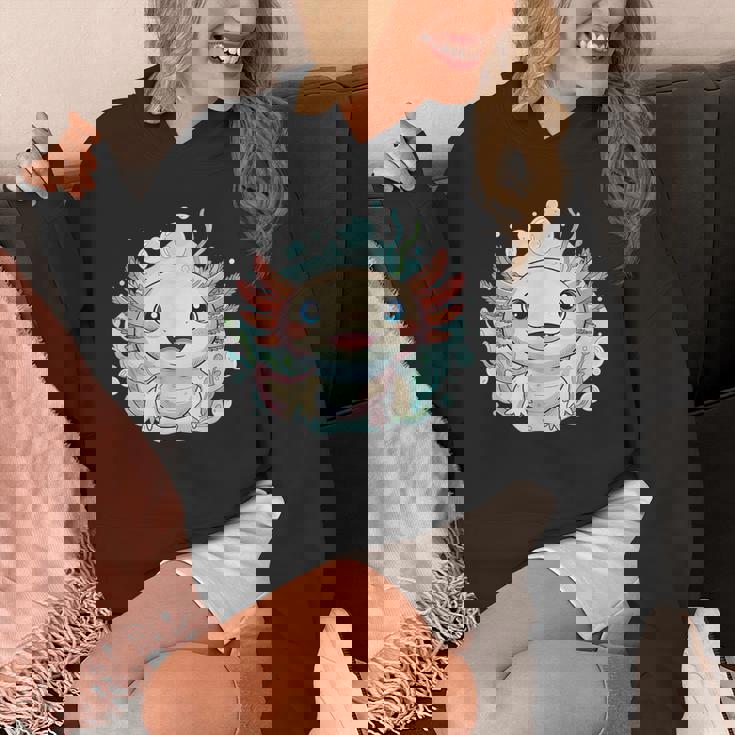 笑顔のaxolotl カワイイかわいい水中漫画 パーカー