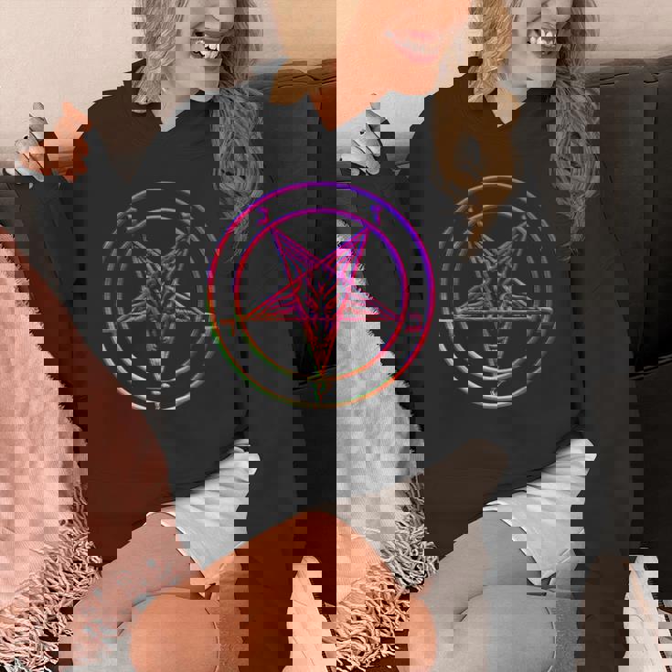 美しいvaporwave サタニックペンタグラム レトログリッチ効果 パーカー